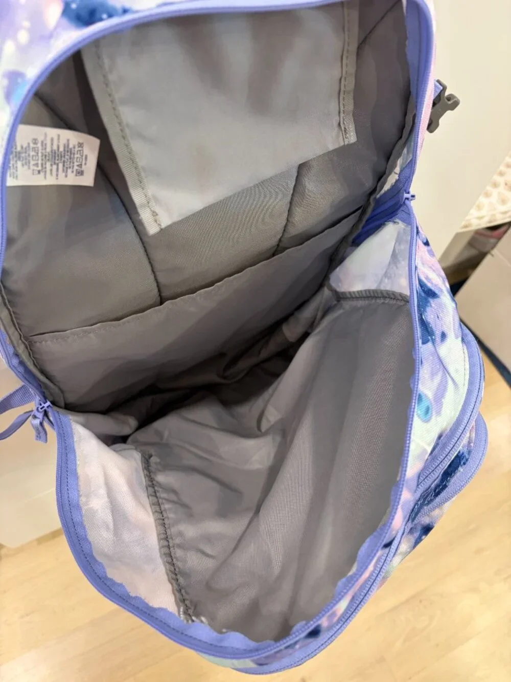 Lands' End Classmate XL Backpack & Insulated Lunchbox Lavender Galaxy EUC